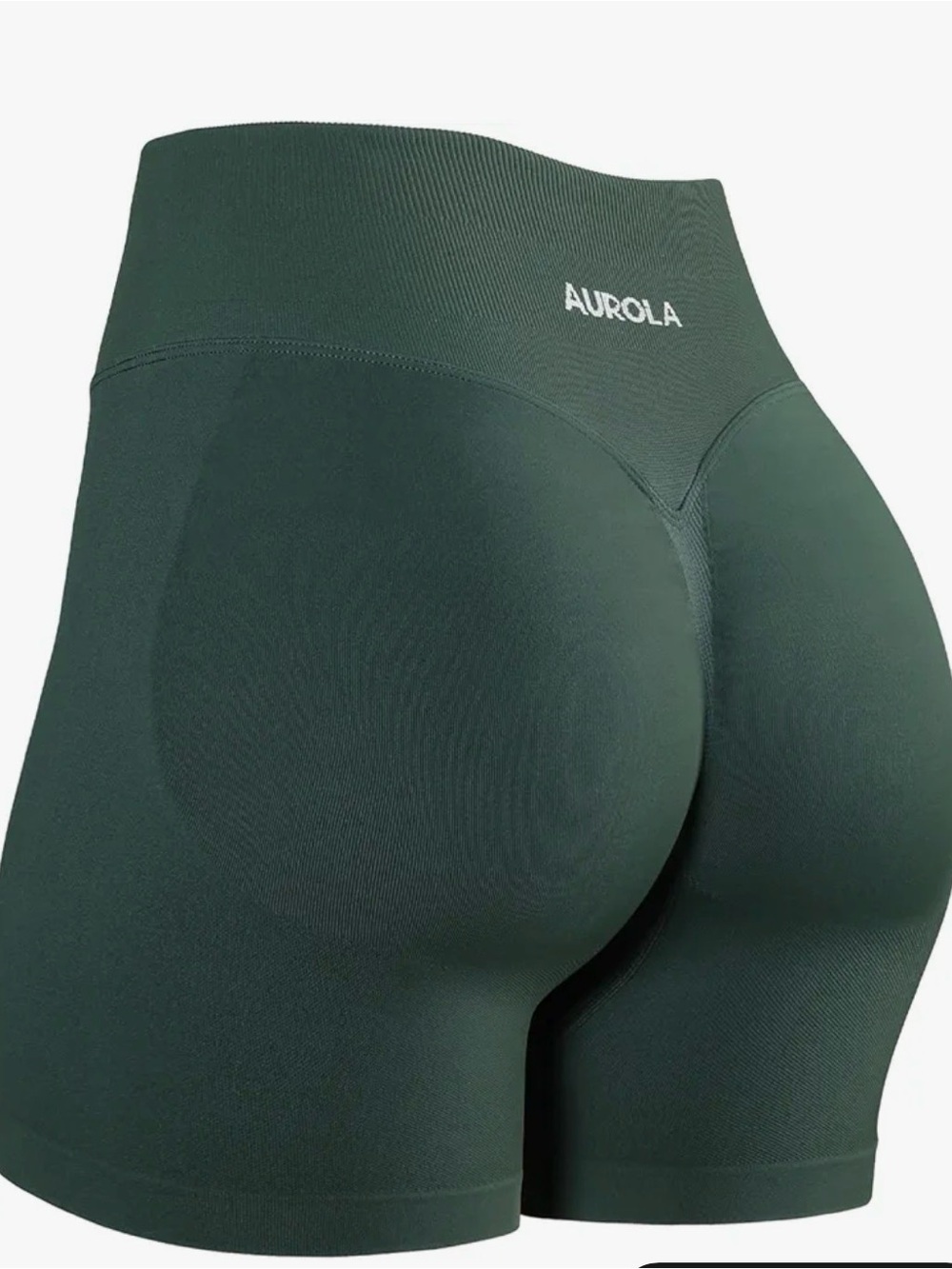 High-Waist Seamless Bike Shorts in Forest Green